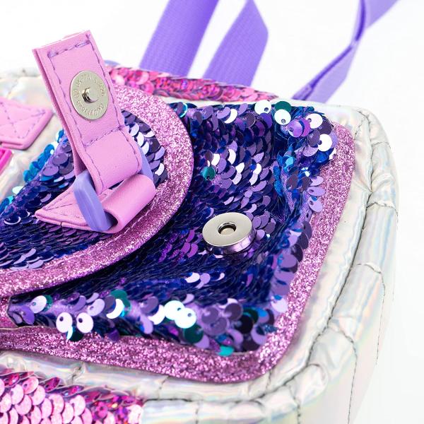 GIRABRILLA BORSETTA TRACOLLA PUFFER SHOULDER BAG PAILLETTES REVERSIBILI VIOLA