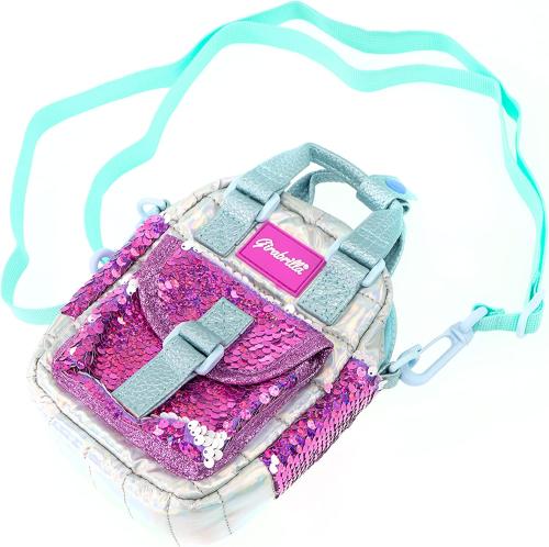 GIRABRILLA BORSETTA TRACOLLA PUFFER SHOULDER BAG PAILLETTES REVERSIBILI FUCSIA