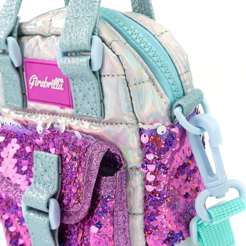 GIRABRILLA BORSETTA TRACOLLA PUFFER SHOULDER BAG PAILLETTES REVERSIBILI FUCSIA
