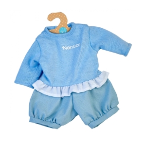 NENUCO - VESTITI CON GRUCCIA PER BAMBOLA DI 42 CM COMPLETO AZZURRO