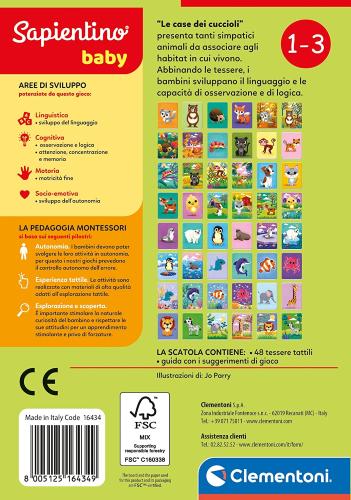 SAPIENTINO BABY MONTESSORI CARD LE CASE DEI CUCCIOLI