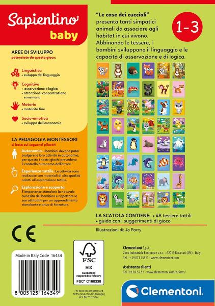 SAPIENTINO BABY MONTESSORI CARD LE CASE DEI CUCCIOLI