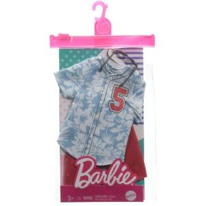 BARBIE - KEN LOOK COMPLETO CAMICIA A FIORI E BERMUDA ROSSO