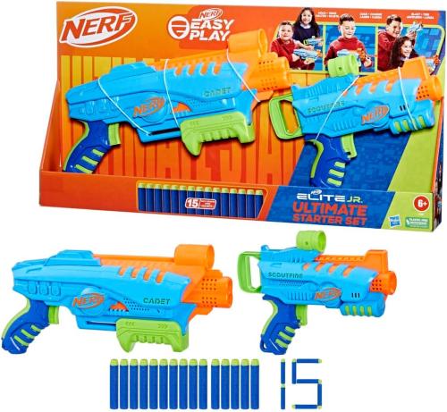 NERF ELITE JR ULTIMATE STARTER SET 2 BERSAGLI E 15 DARDI