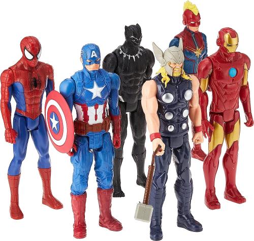 Prodotto: HAS-F2861 - AVENGERS MARVEL TITAN HERO MULTIPACK 6 PERSONAGGI  SPIDERMAN,THOR,CAPTAIN AMERICA,IRON MAN,BLACK PANTHER,MARVEL - HASBRO