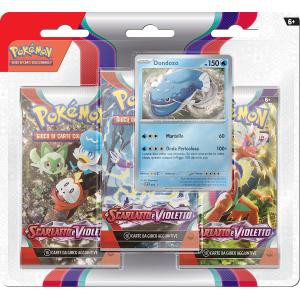 POKEMON BLISTER 3 BUSTINE E 1 CARD SCARLATTO E VIOLETTO DONDOZO