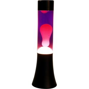 LAMPADA LAVA BASE NERA LIQUIDO VIOLA/ROSA 30 CM
