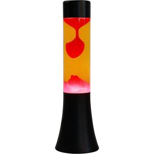 LAMPADA LAVA BASE NERA LIQUIDO ROSSO/GIALLO 30 CM