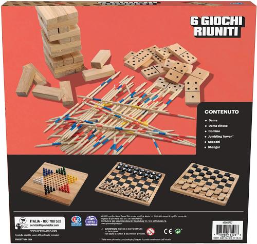 Prodotto: SPI-6066797 - CLASSICI 6 GIOCHI RIUNITI IN LEGNO - EDITRICE GIOCHI