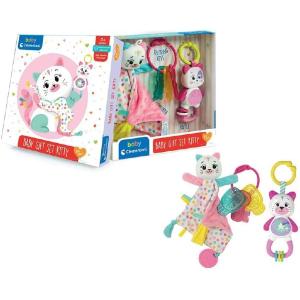 BABY CLEMENTONI - BABY GIFT SET KITTY PACK PINK:SONAGLINO, CHIAVI E COPERTINA DOU DOU