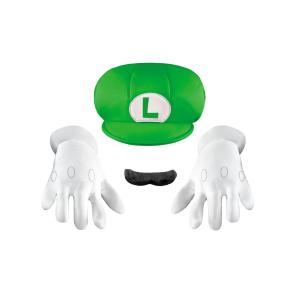 KIT SUPER MARIO LUIGI BAMBINO (GUANTI, CAPPELLO E BAFFI)