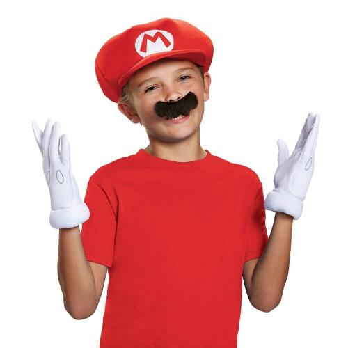 Prodotto: DISGU-73771 - KIT SUPER MARIO BAMBINO (GUANTI, CAPPELLO E BAFFI)  COSTUME - DISGUISE