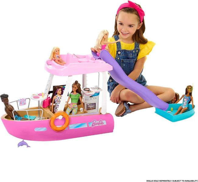 BARBIE BARCA DEI SOGNI PLAYSET CON PISCINA, SCIVOLO E ACCESSORI CROCIERA NAVE