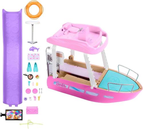 BARBIE BARCA DEI SOGNI PLAYSET CON PISCINA, SCIVOLO E ACCESSORI CROCIERA NAVE