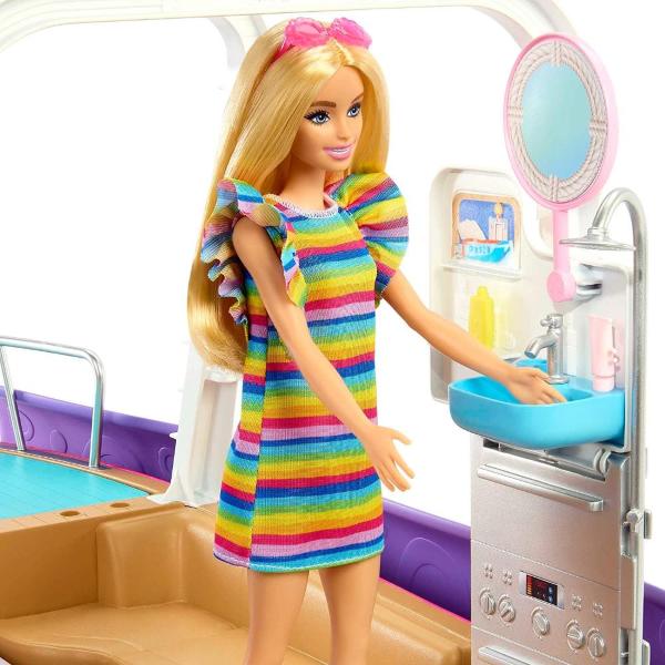 BARBIE BARCA DEI SOGNI PLAYSET CON PISCINA, SCIVOLO E ACCESSORI CROCIERA NAVE