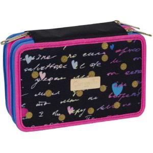 ASTUCCIO 3 ZIP CAMOMILLA DREAMS & FLOWERS NERO