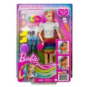 BARBIE CAPELLI MULTICOLOR LEOPARD RAINBOW HAIR ARCOBALENO