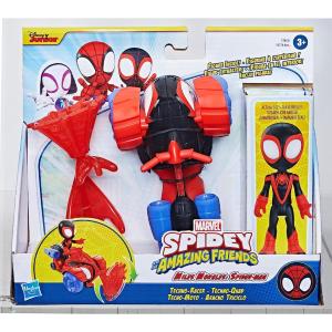 SPIDEY AMAZING FRIENDS TECHNO-RACER MILES MORALES VEICOLO CON ACCESSORIO