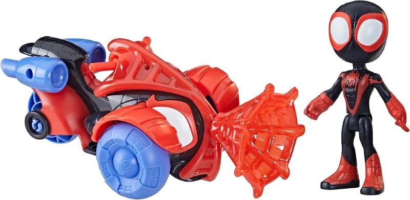 SPIDEY AMAZING FRIENDS TECHNO-RACER MILES MORALES VEICOLO CON ACCESSORIO