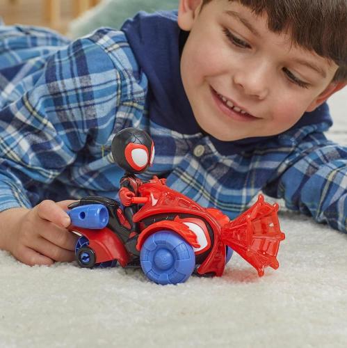 SPIDEY AMAZING FRIENDS TECHNO-RACER MILES MORALES VEICOLO CON ACCESSORIO