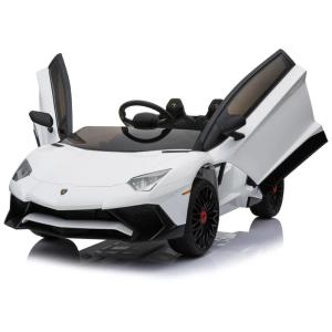 AUTO ELETTRICA LAMBORGHINI AVENTADOR BIANCA 2 POSTI CON RADIOCOMANDO