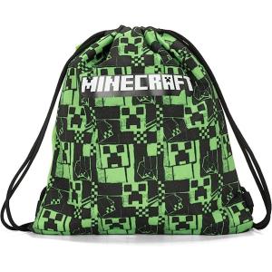 ZAINO SACCA COULISSE CON TASCA VERDE MINECRAFT