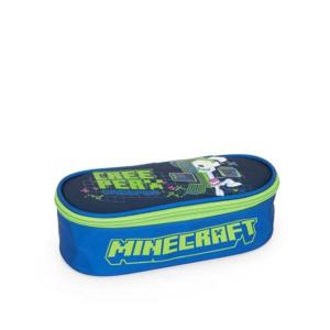 ASTUCCIO BUSTINA OVALE ORGANIZZATO CREEPER BLU MINECRAFT