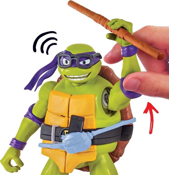 TURTLES MOVIE 23 TARTARUGHE NINJA SHOUTS ACTION FIGURE DELUXE DONATELLO CON SUONI 15,5 CM