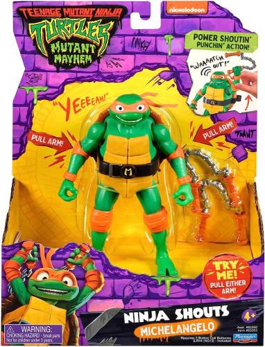 TURTLES MOVIE 23 TARTARUGHE NINJA SHOUTS ACTION FIGURE DELUXE MICHELANGELO  CON SUONI 15,5 CM