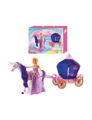 MAGIXA PRINCIPESSA CON UNICORNO E CARROZZA A RUOTE LIBERE 
