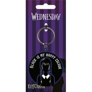 PORTACHIAVI MERCOLEDÌ IL NERO È IL MIO COLORE PREFERITO BLACK IS MY HAPPY COLOUR