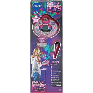 VTECH KIDISTAR SUPERSTAR LIGHTSHOW MICROFONO KARAOKE CON ASTA REGOLABILE MAX 140 CM