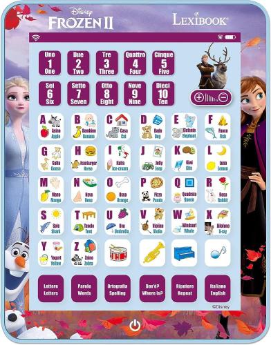 LEXIBOOK - TABLET FROZEN BILINGUE CON TOUCHSCREEN E EFFETTI SONORI