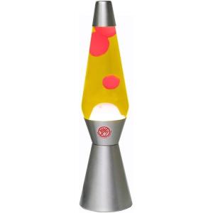 LAMPADA LAVA BASE SILVER LIQUIDO VERDE/GIALLO