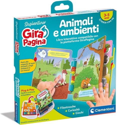 Prodotto: CLE-16643 - GIRA PAGINA LIBRO RACCONTASTORIE ANIMALI E AMBIENTI -  CLEMENTONI