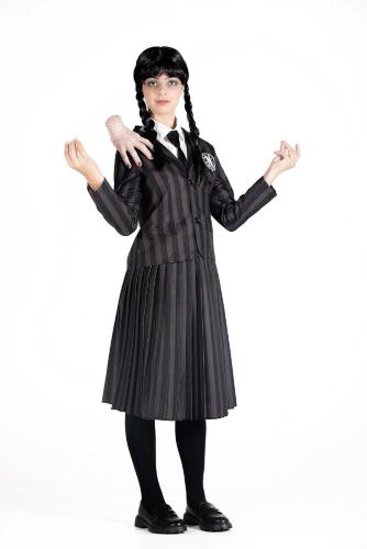 Prodotto: CIA-11320.M - COSTUME MERCOLEDI' ADDAMS DIVISA NEVERMORE ACADEMY  CON PARRUCCA TAGLIA M 11-12 ANNI - CIAO