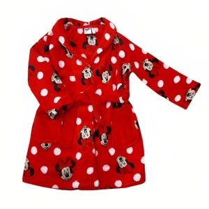 VESTAGLIA CORAL FLEECE IN PILE MINNIE ROSSA MISURA 4 ANNI