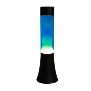 LAMPADA LAVA BASE NERA LIQUIDO BLU/BIANCO 30 CM