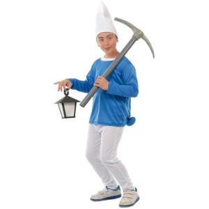 COSTUME GNOMO BLU PUFFO BAMBINO TAGLIA 5-6 ANNI PUFFI
