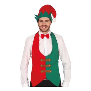 GILET DA ELFO ADULTO VERDE E ROSSO