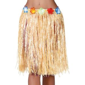 GONNA HAWAIANA FIORI 50 CM PAGLIA