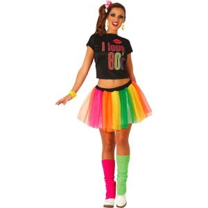 SET DONNA T-SHIRT E GONNA TUTU I LOVE 80 TAGLIA M 38-40