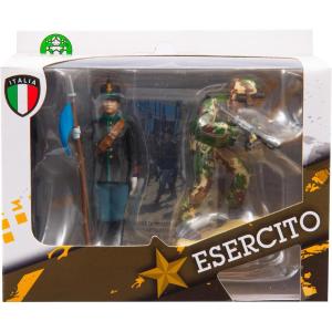 ESERCITO 8 CM 2 PERSONAGGI UFFICIALE DEI GRANATIERI E BERSAGLIERE IN AZIONE