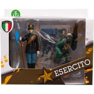 ESERCITO 8 CM 2 PERSONAGGI LANCIERE REGGIMENTO MONTEBELLO E INCURSORE