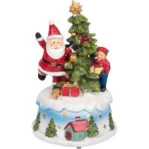 CARILLON BABBO NATALE E ALBERO 10 X 16 CM