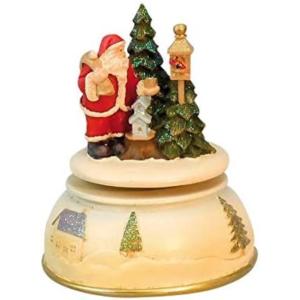 CARILLON BABBO NATALE CON PASSEROTTO 15 CM