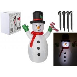 PUPAZZO DI NEVE GONFIABILE CON LUCE BIANCA 150 CM