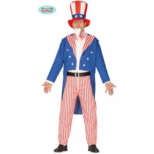 COSTUME ZIO SAM ADULTO TAGLIA M 48-50 MISTER AMERICA