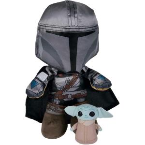 PELUCHE STAR WARS DISNEY MANDALORIAN + GROGU CM 25