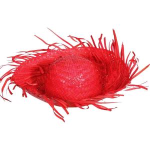 CAPPELLO TROPICALE IN PAGLIA ROSSO